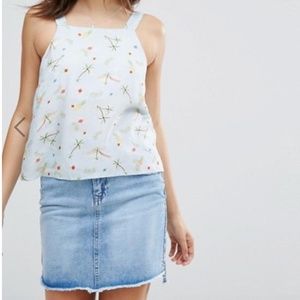New Look Tie Back Light Blue Cami Top